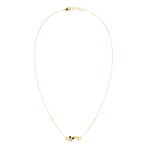 Mickey Mouse Love Diamond Necklace