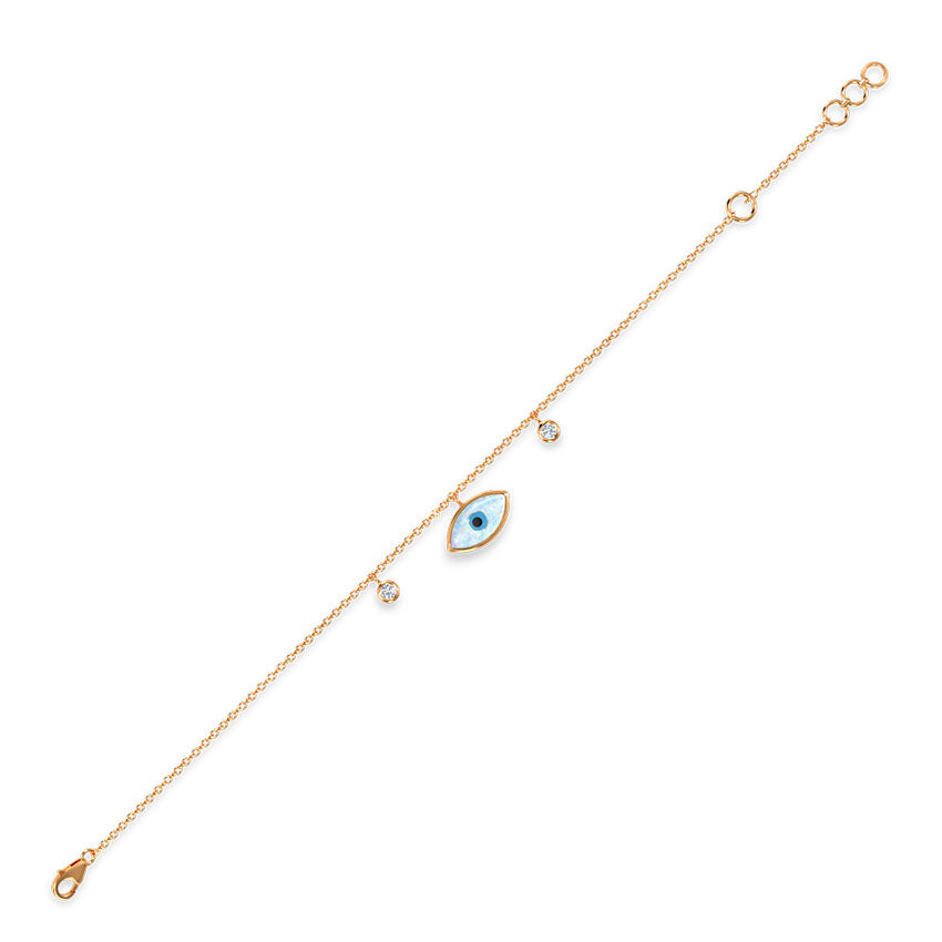 Gleaming Evil Eye Chain Bracelet