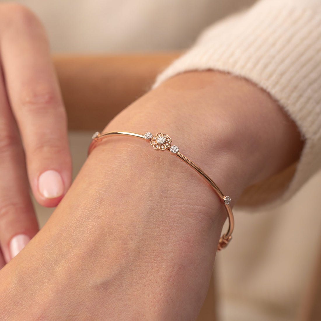 Floret Diamond Bangle