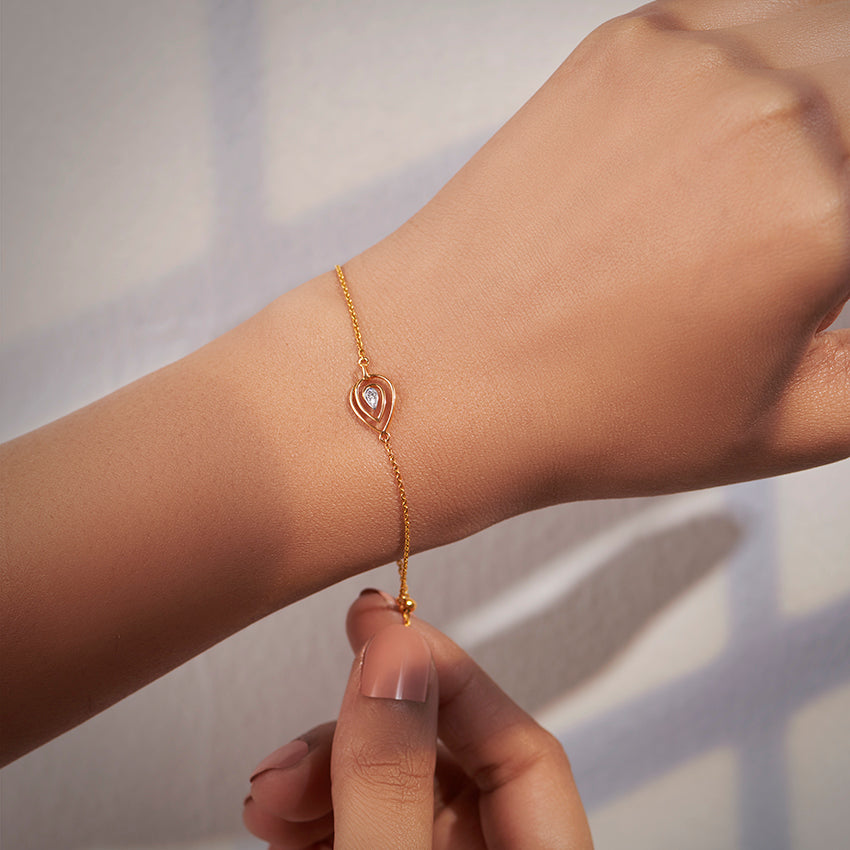 Pretty Leaf Adjustable Diamond Bracelet