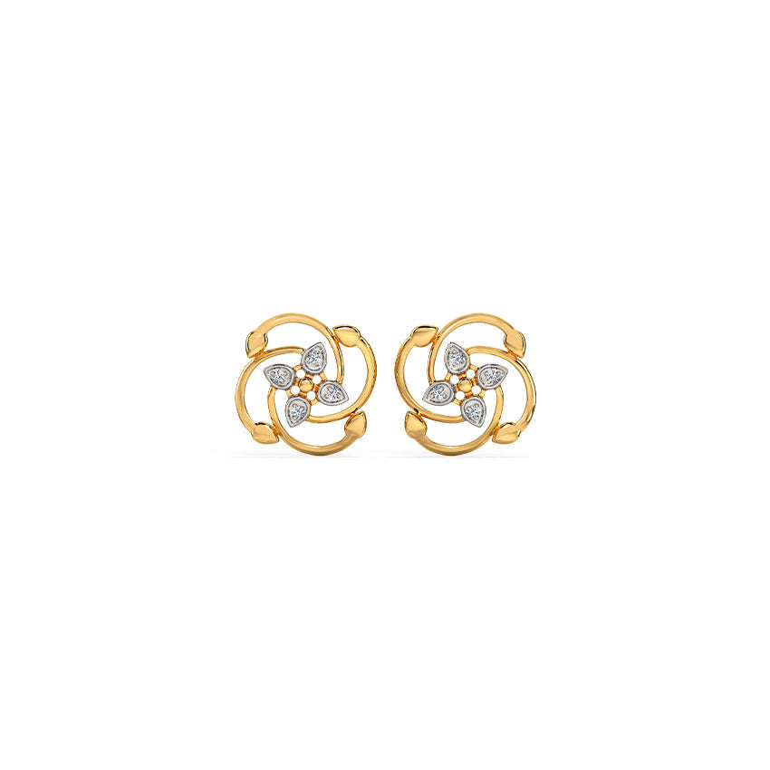 Bright Bloomy Diamond Stud Earrings