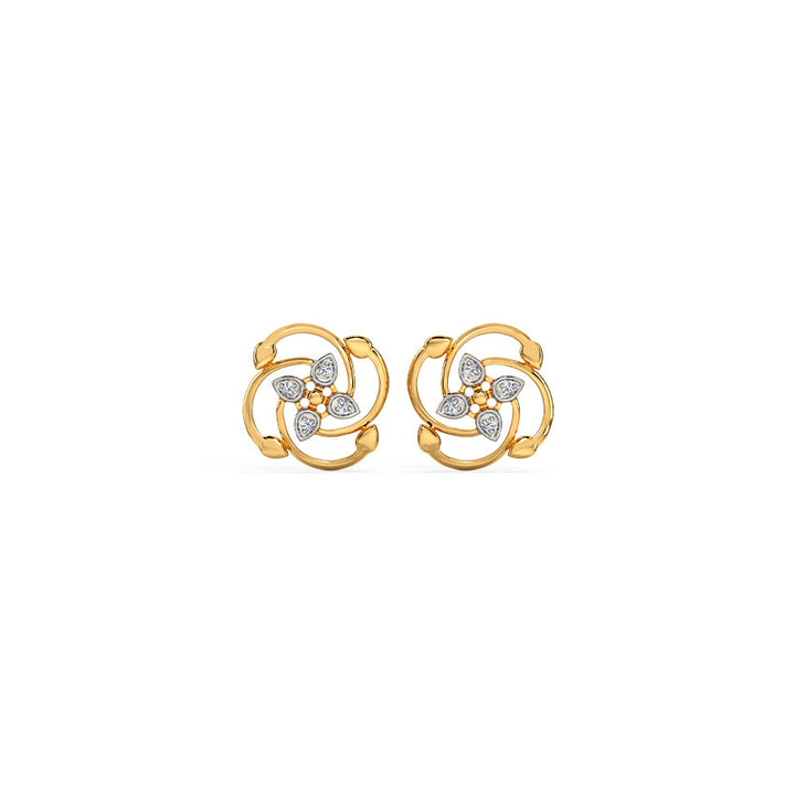 Bright Bloomy Diamond Stud Earrings