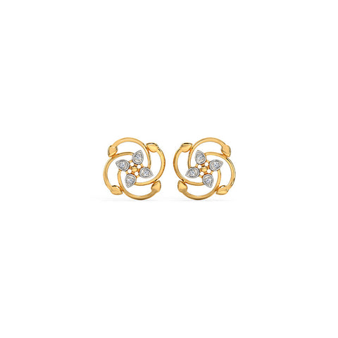 Bright Bloomy Diamond Stud Earrings