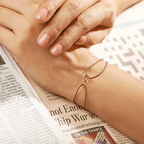 Entwined Heart Gold Bracelet