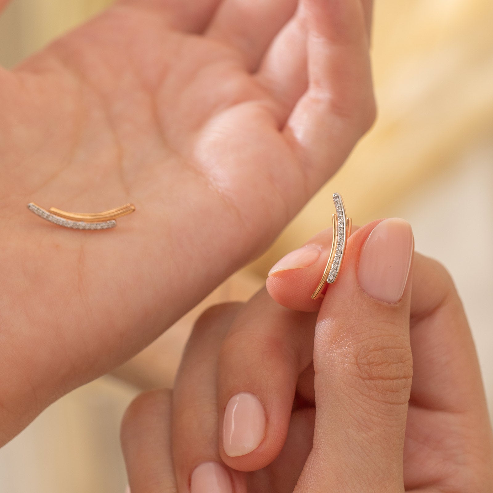 Curvy Flap Diamond Ear Cuffs