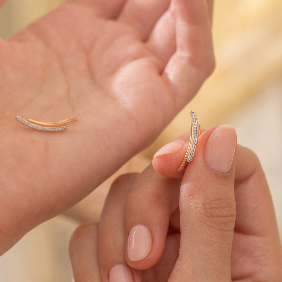 Curvy Flap Diamond Ear Cuffs