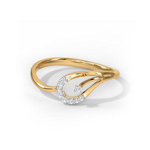 Sleek Paisley Diamond Ring