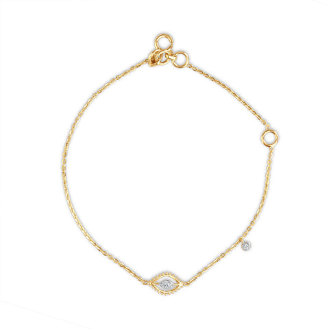 Beaded Petal Diamond Bracelet