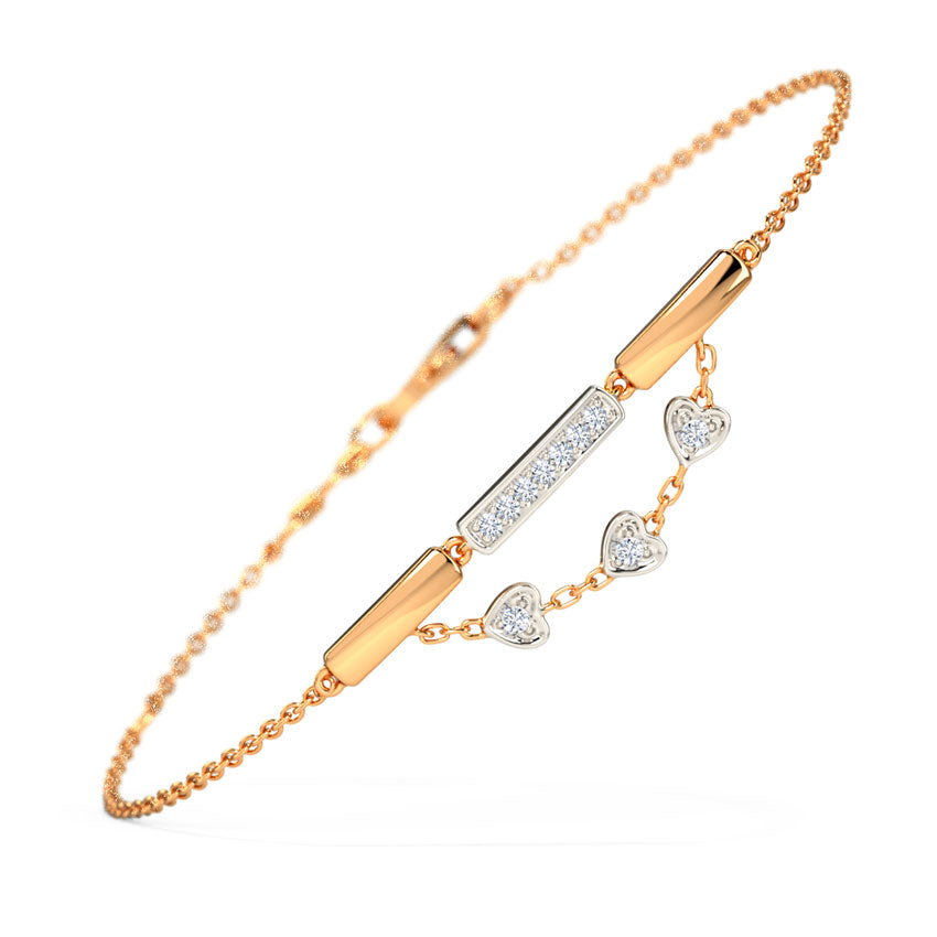 Floating Hearts Diamond Bracelet