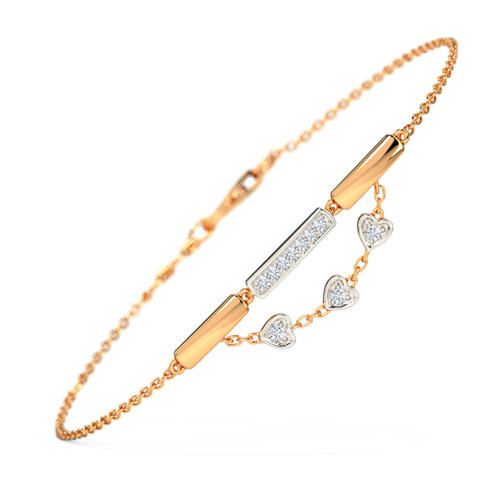 Floating Hearts Diamond Bracelet