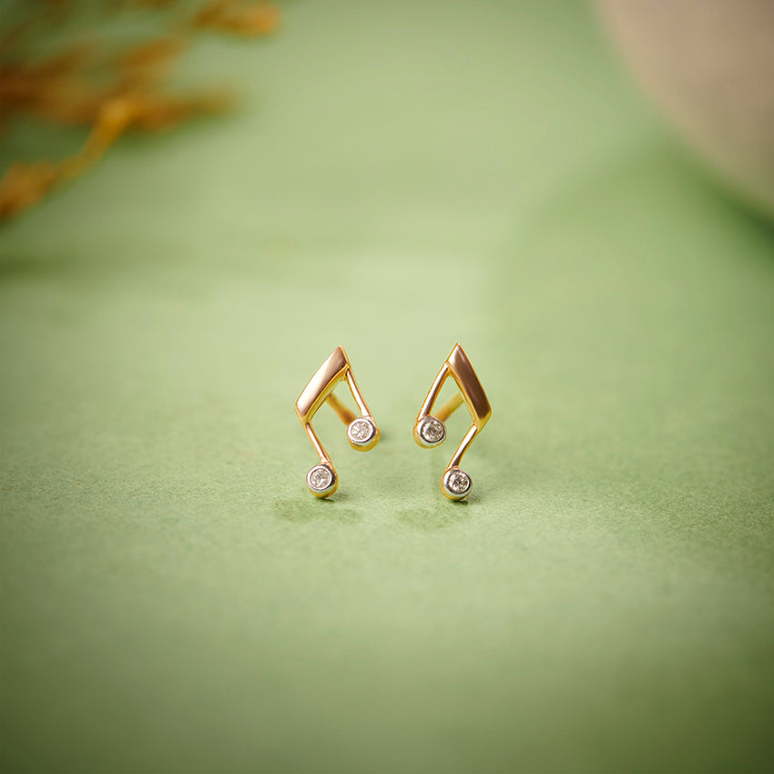 Musical Diamond Stud Earrings
