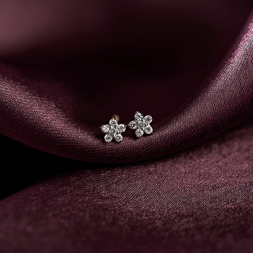 Tiny Bloom Kids' Diamond Earrings