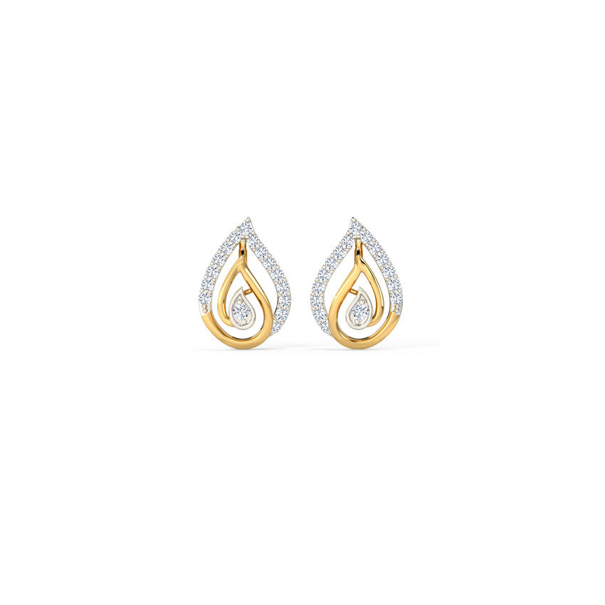 Trickel Diamond Stud Earrings