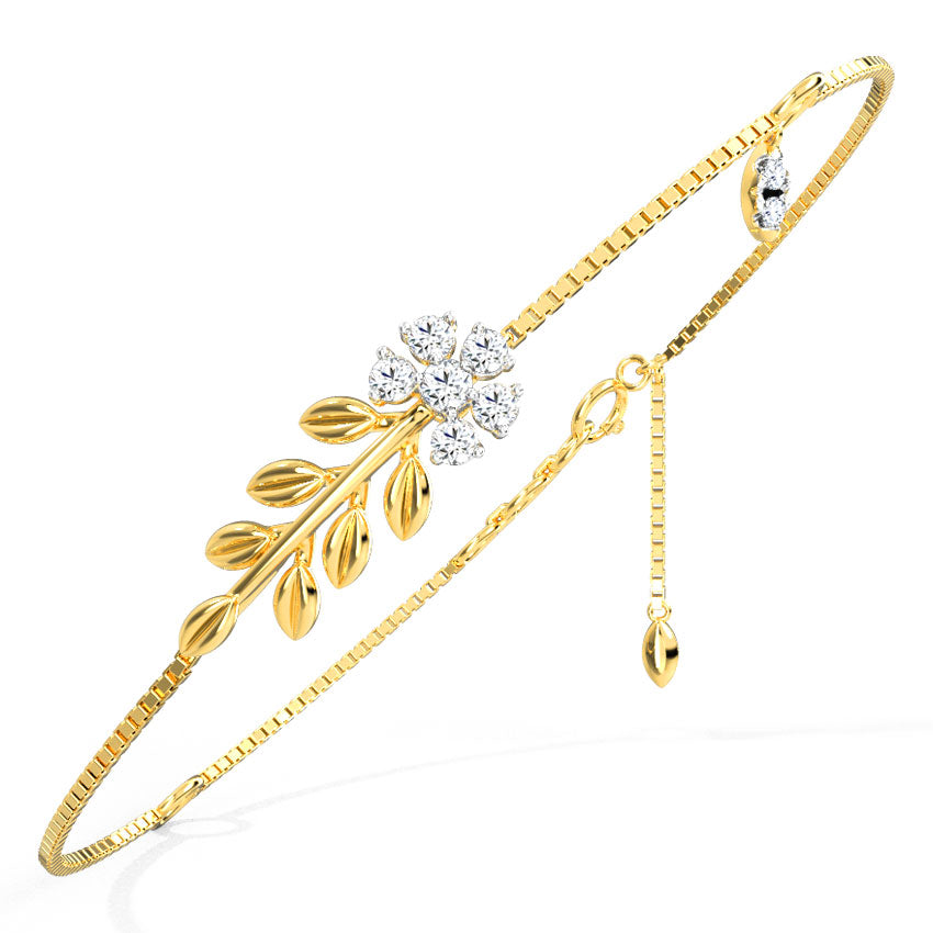 Dainty Fern Diamond Bracelet