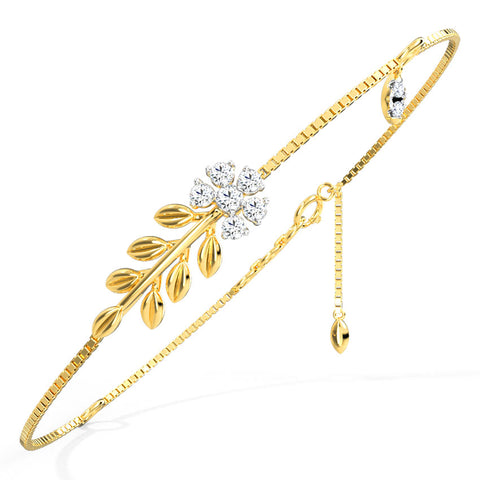 Dainty Fern Diamond Bracelet