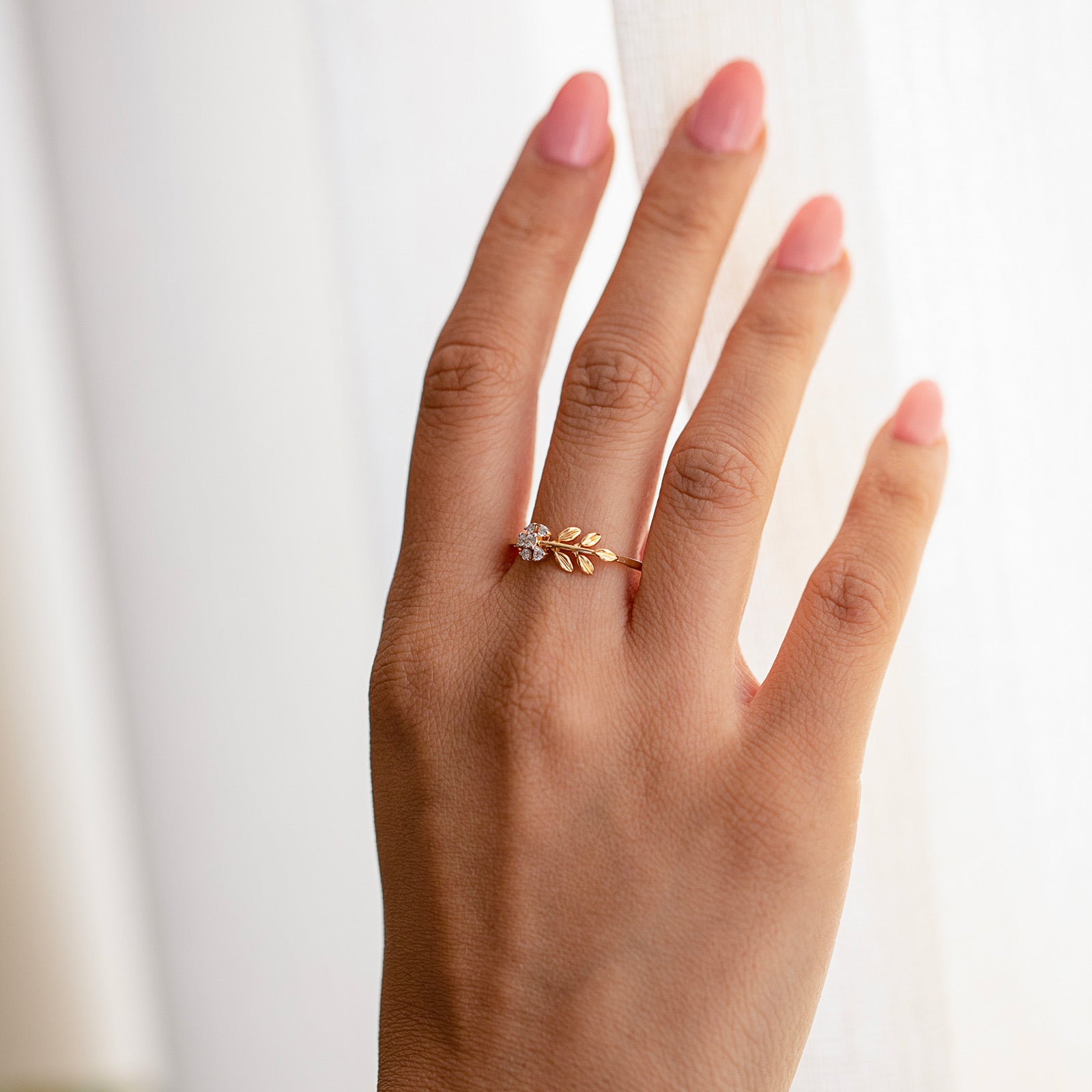 Petite Fern Diamond Ring