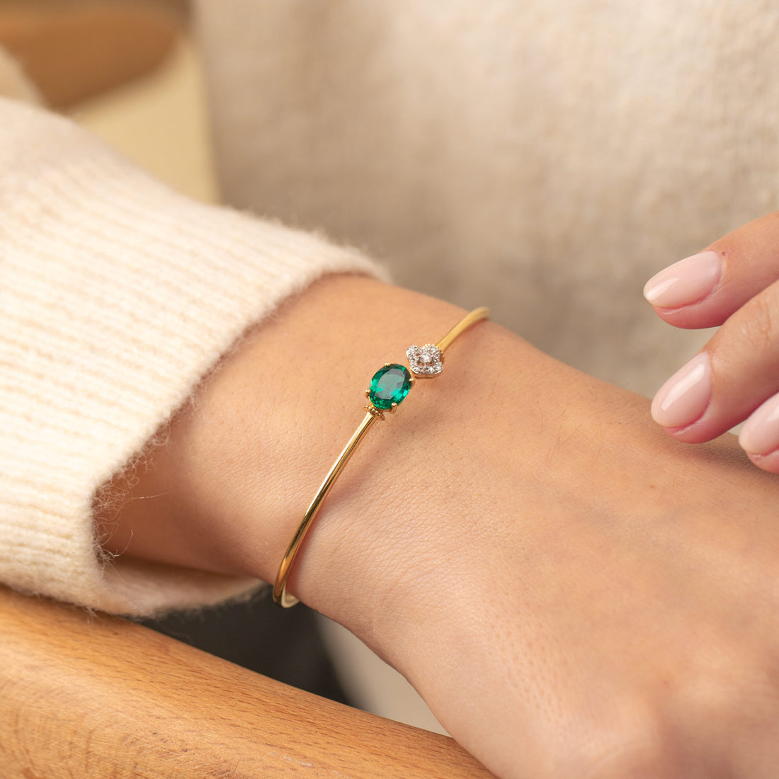 Bud and Verdant Gemstone Bracelet