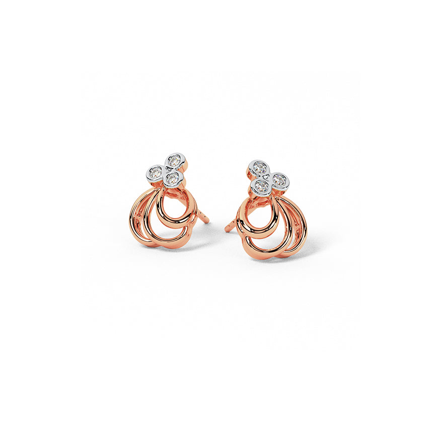 Delicate Posy Diamond  Stud Earrings