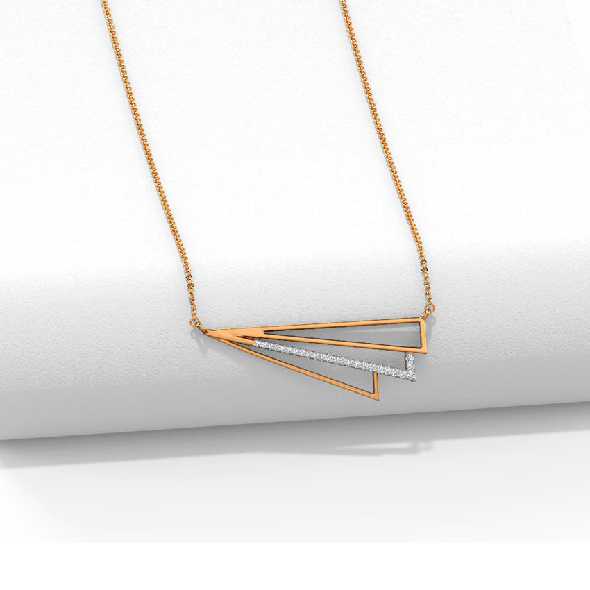 Stripes Geometric Diamond Necklace