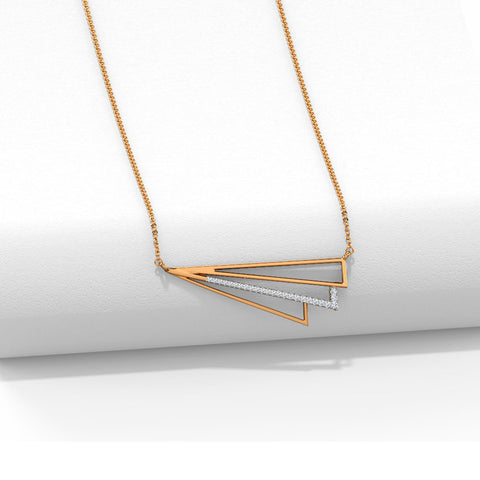 Stripes Geometric Diamond Necklace
