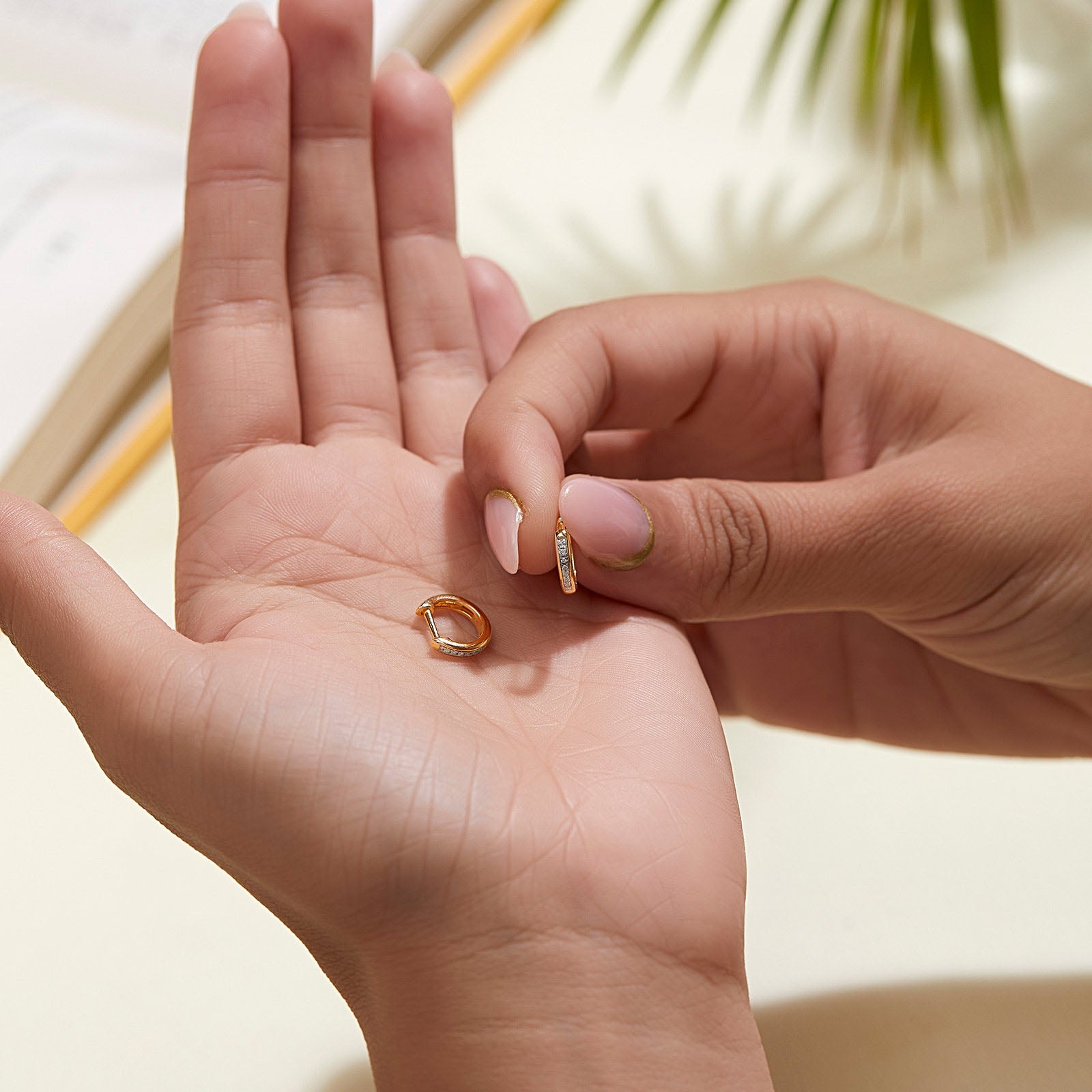 Stellar Dainty Diamond Hoop Earrings