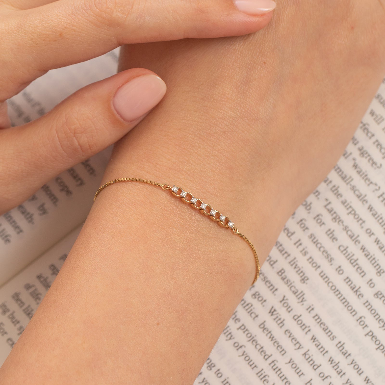 Link Adjustable Diamond Bracelet