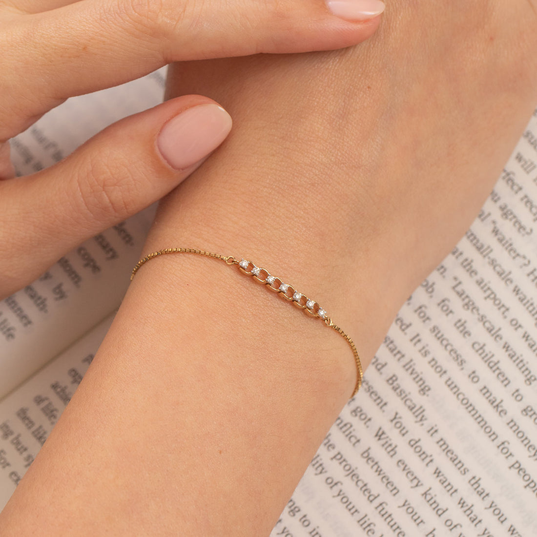 Link Adjustable Diamond Bracelet