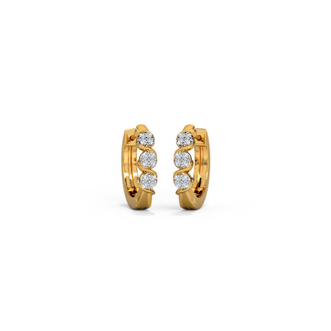 S' Cluster Diamond Hoop Earrings