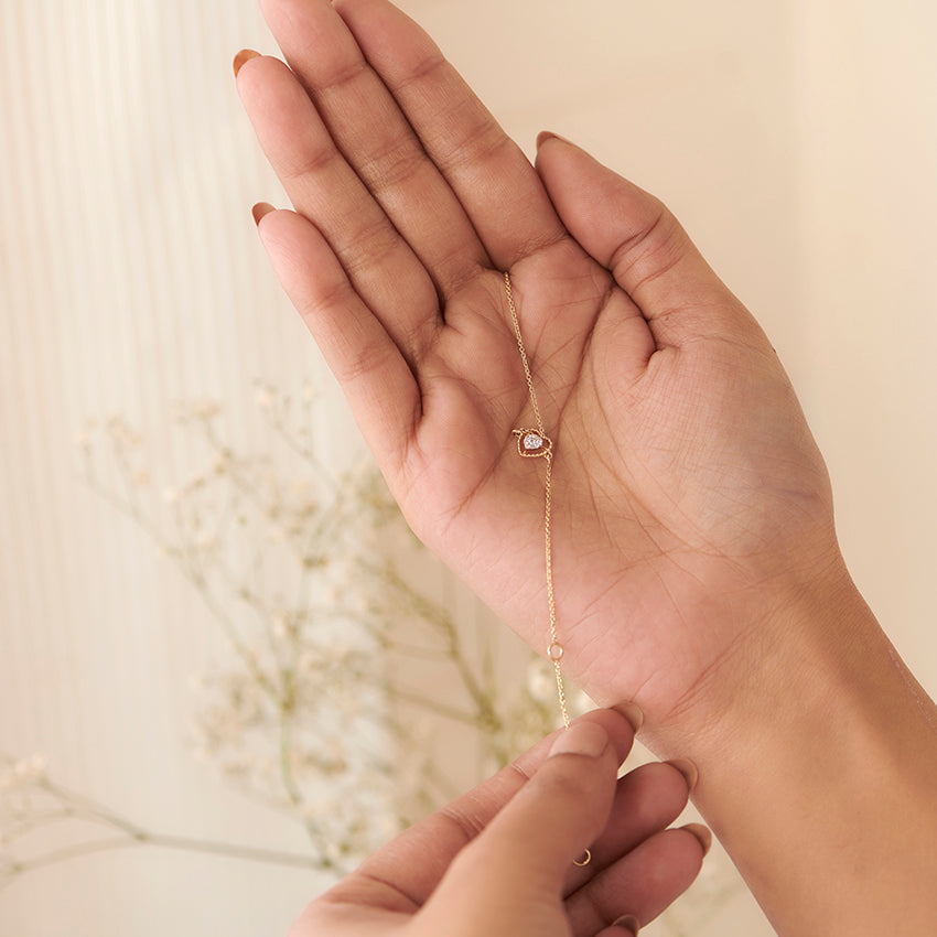 Classic Shining Heart Diamond Bracelet