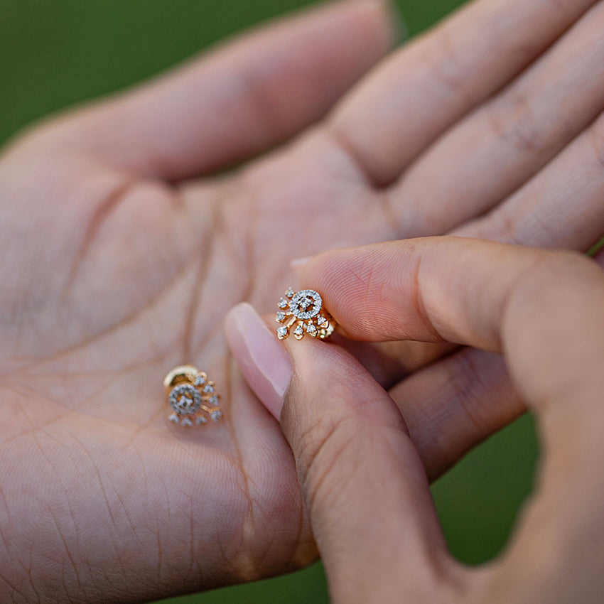 Starburst Diamond Stud Earrings