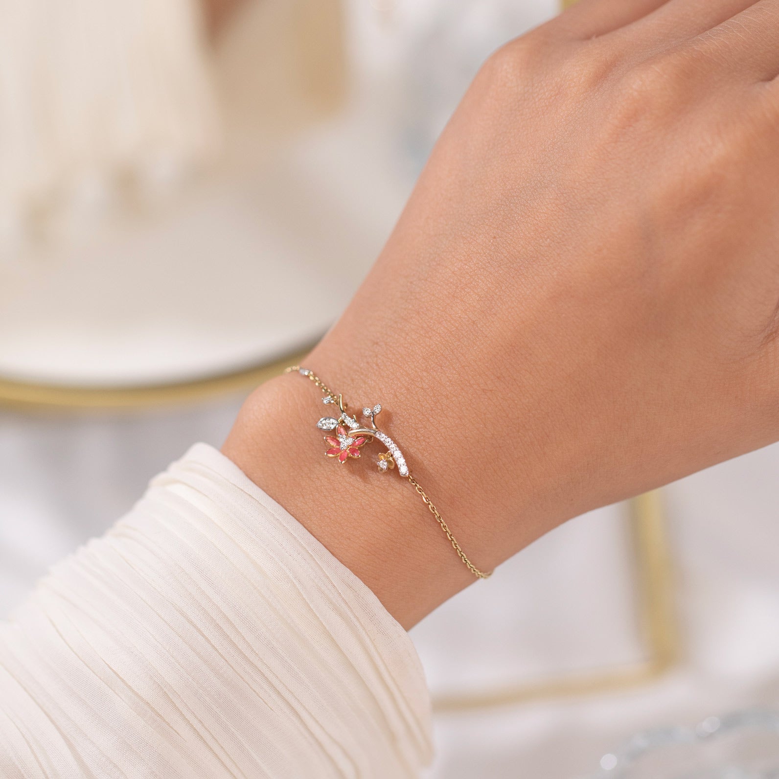 Enticing Petals Diamond Bracelet