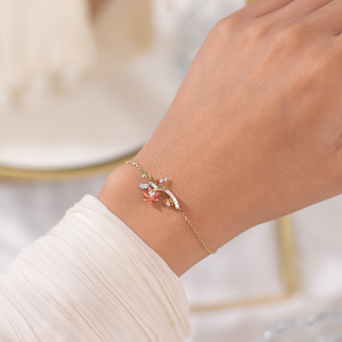 Enticing Petals Diamond Bracelet