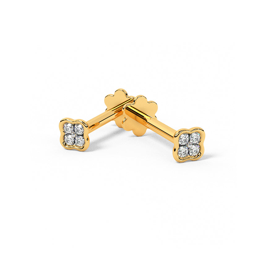 Clover Multipierce Diamond Stud Earrings