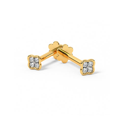 Clover Multipierce Diamond Stud Earrings