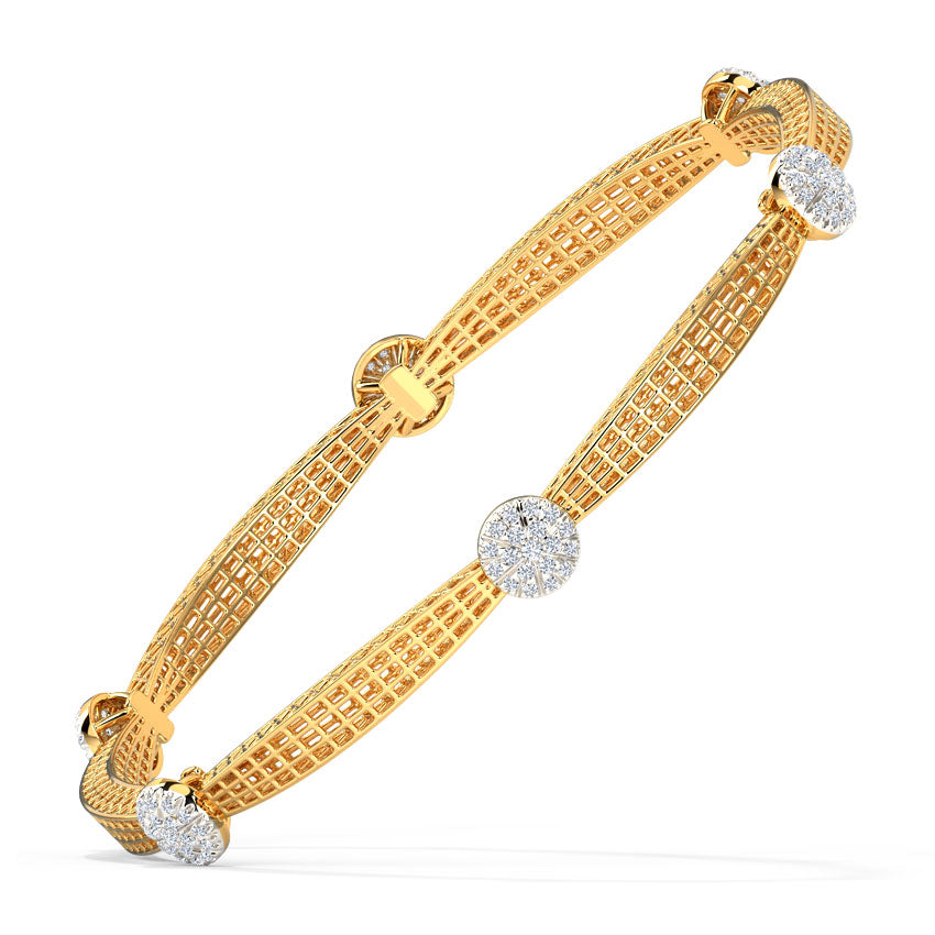 Mesh Cluster Diamond Bangle