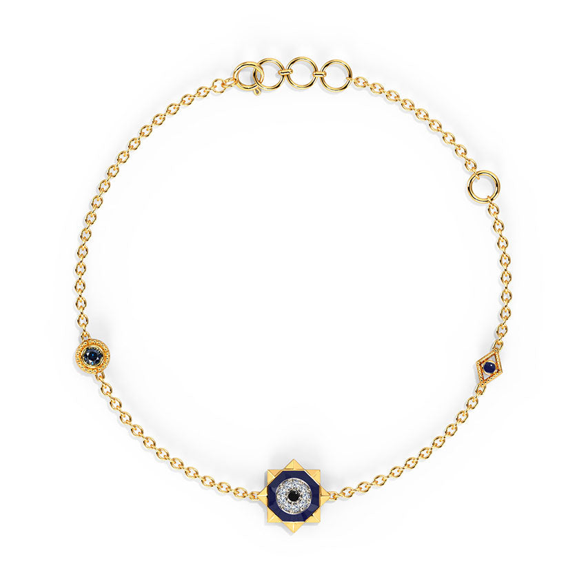 Starry Evil Eye Gemstone Bracelet