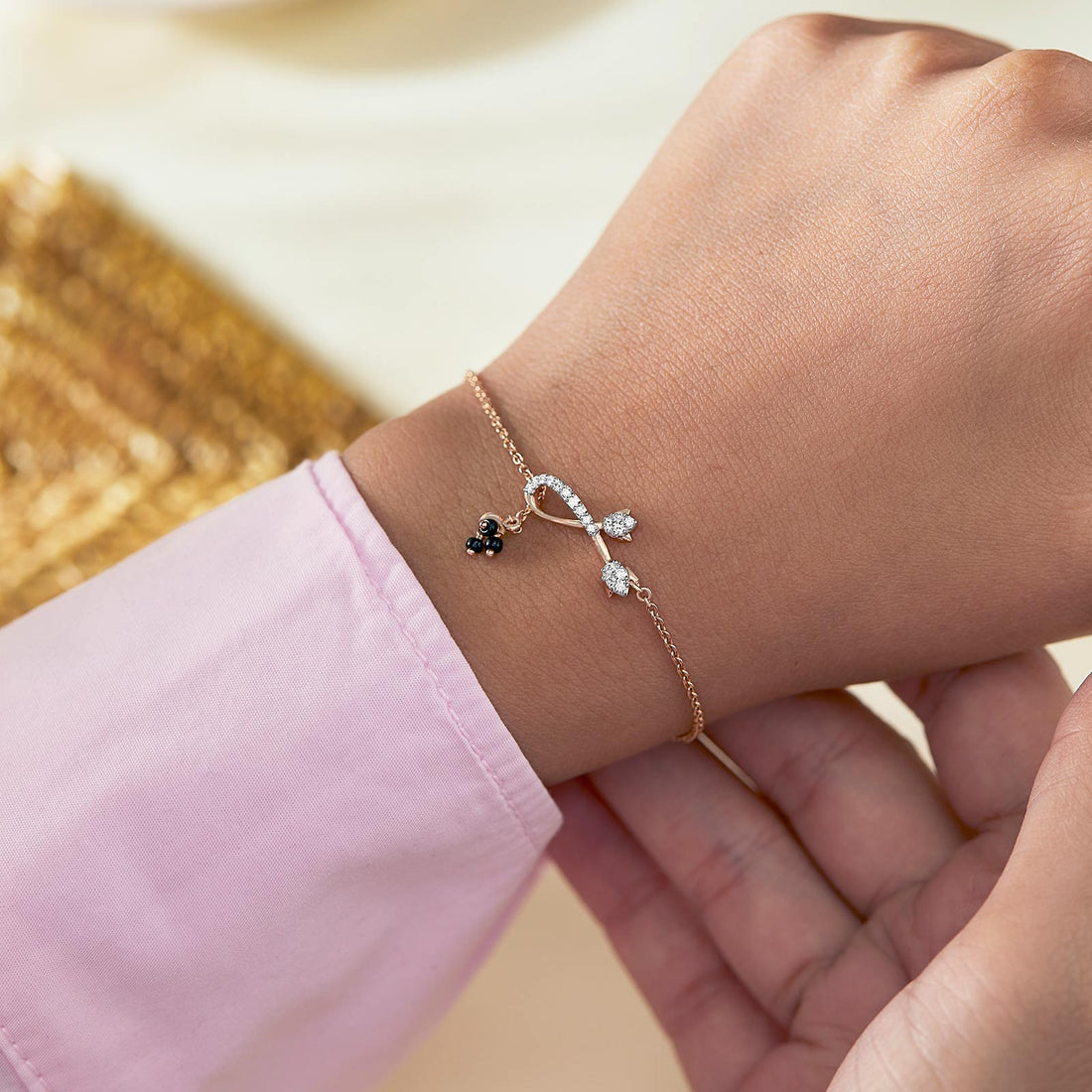 Elina Tulip Diamond Mangalsutra Bracelet