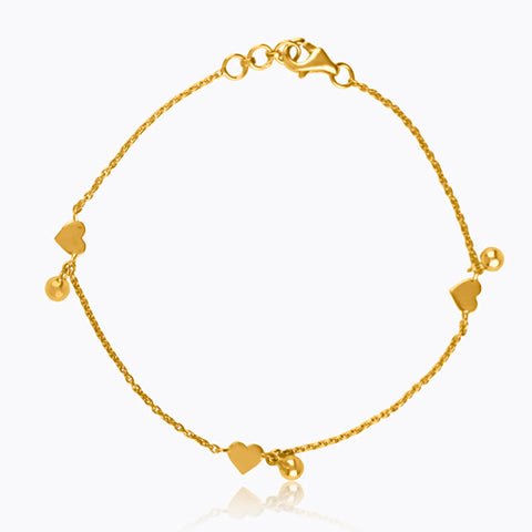Heart Petal 22KT Gold Bracelets