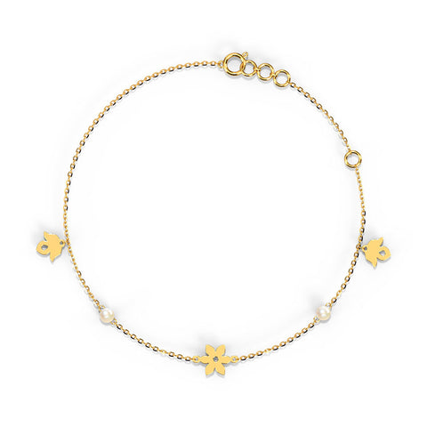 Bloom In Pearl Chain Bracelet