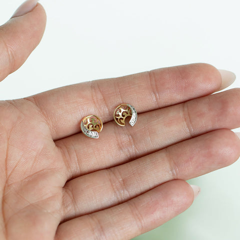 Shimmering Flowerburst Diamond Stud Earrings