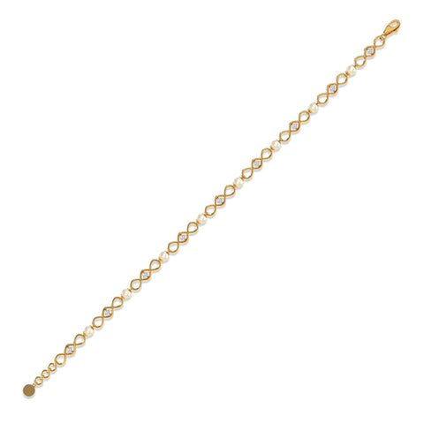 Swirly Pearl Chain Bracelet