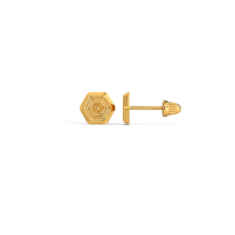 Edgy Ripple Kids' Gold Earrings