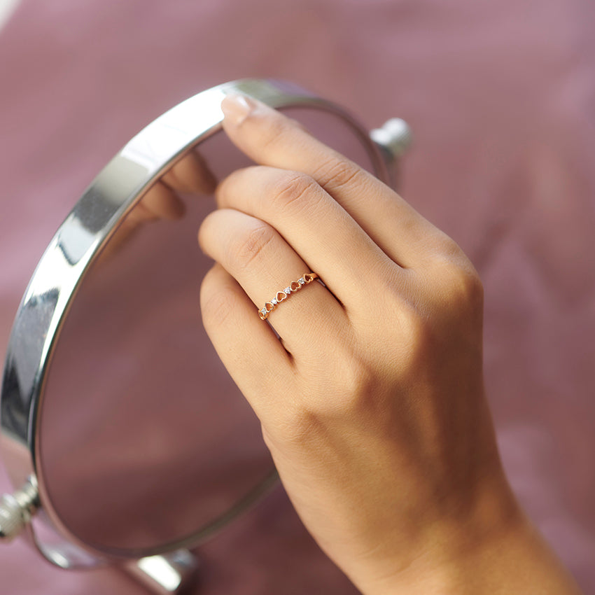 Glowing Heart Diamond Band