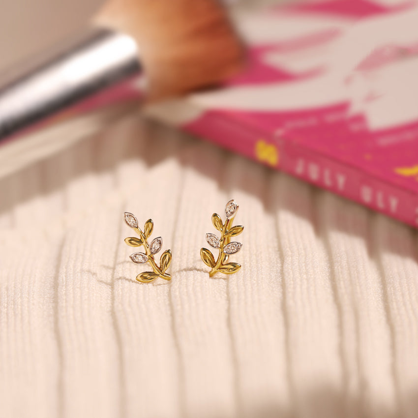 Leafy Diamond Ear Cuffs
