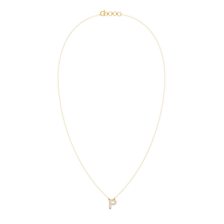 Dazzle Alphabet P Diamond Necklace