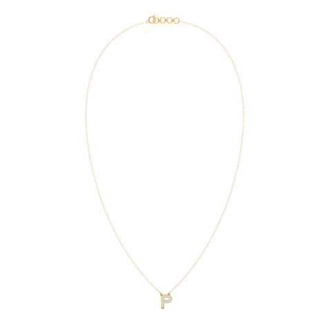 Dazzle Alphabet P Diamond Necklace