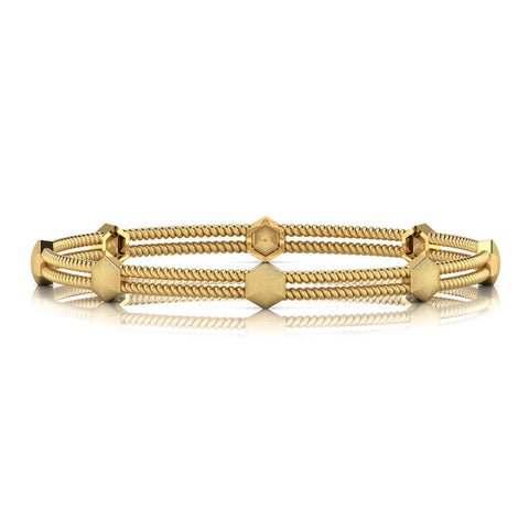 Anna Hexagon Gold Bangle