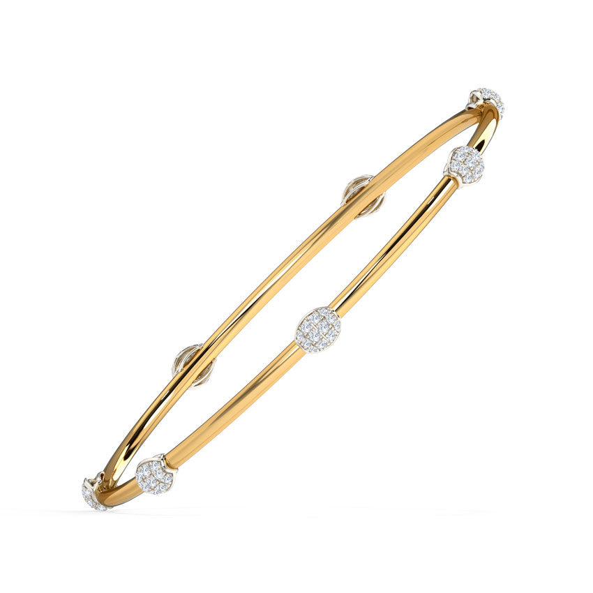 Glittering Florid Diamond Bangle