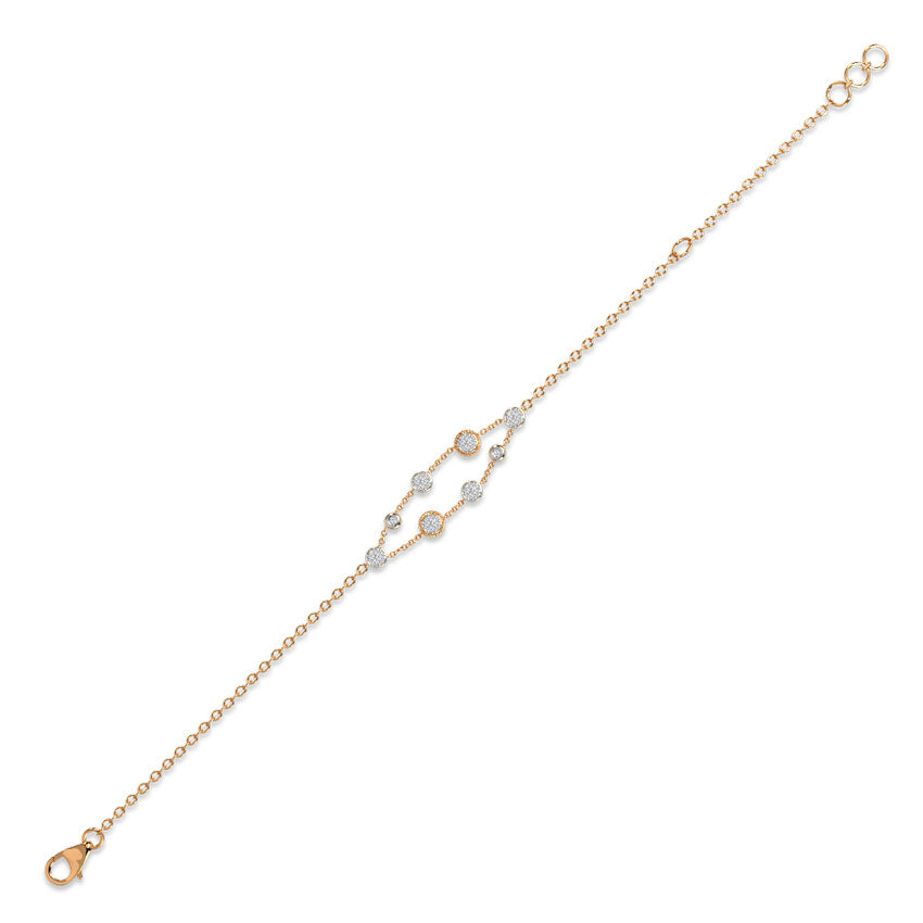 Multi Orb Sparkling Diamond Chain Bracelet