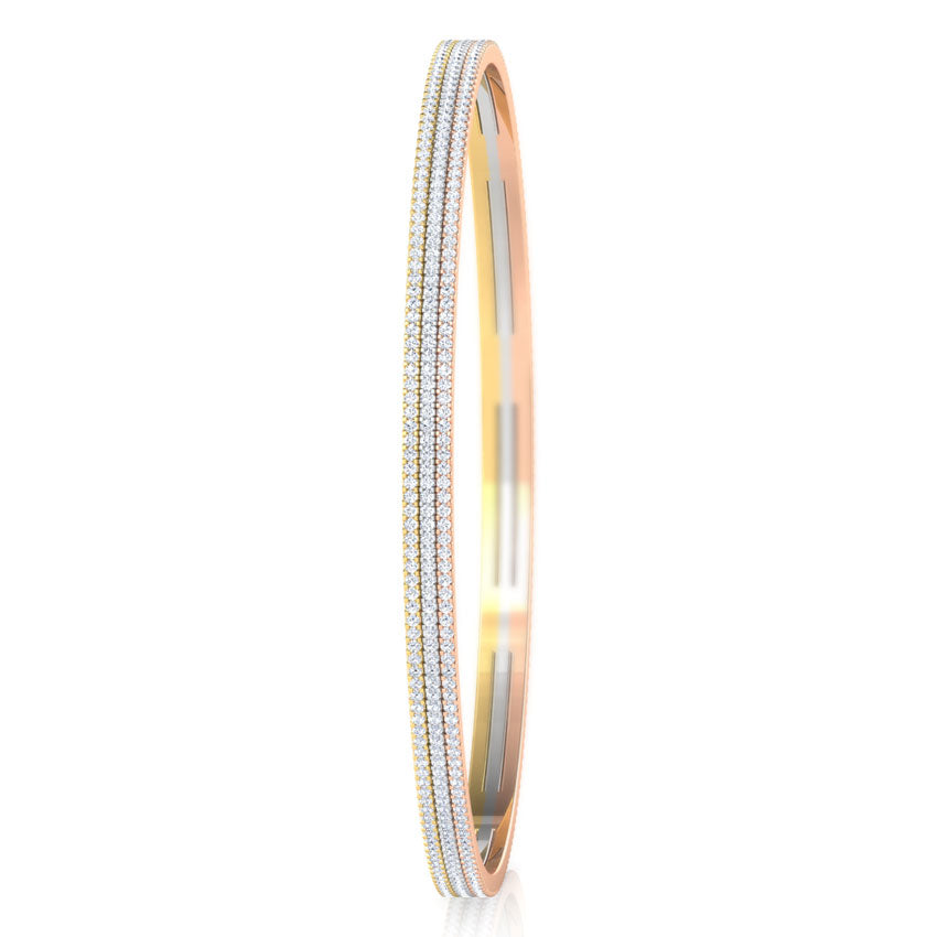Tri-Tone Diamond Bangle